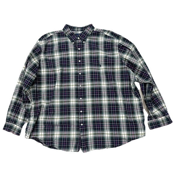Ralph Lauren‎ Shirt Mens 3XB Green Blue Plaid Tartan Button Down Pony Shirt - Picture 3 of 13